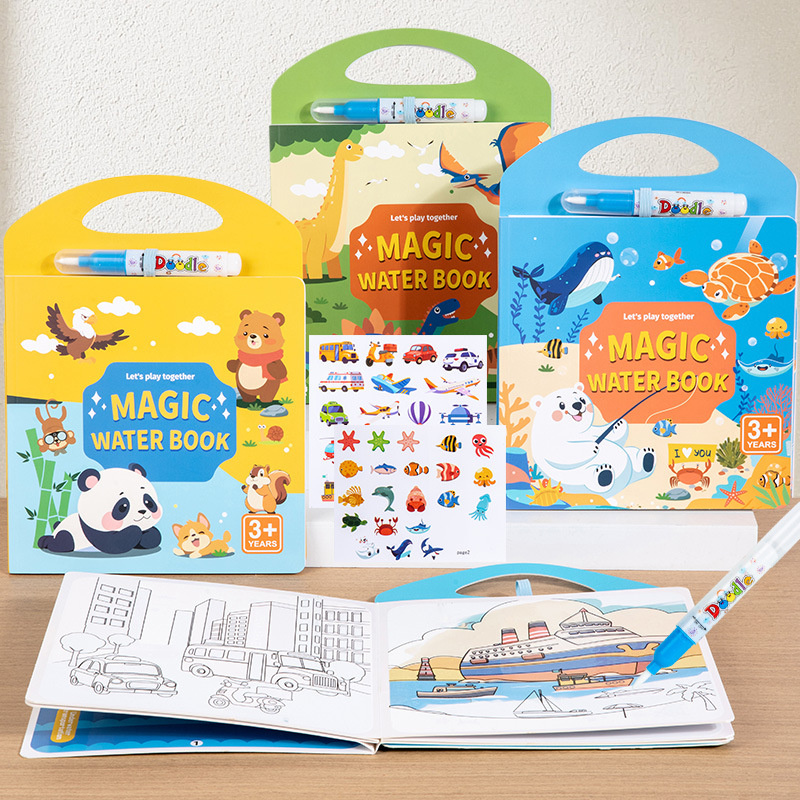 Reusable Water Magic Coloring Book - Magiczna książka do rysowania wodą Zabawki