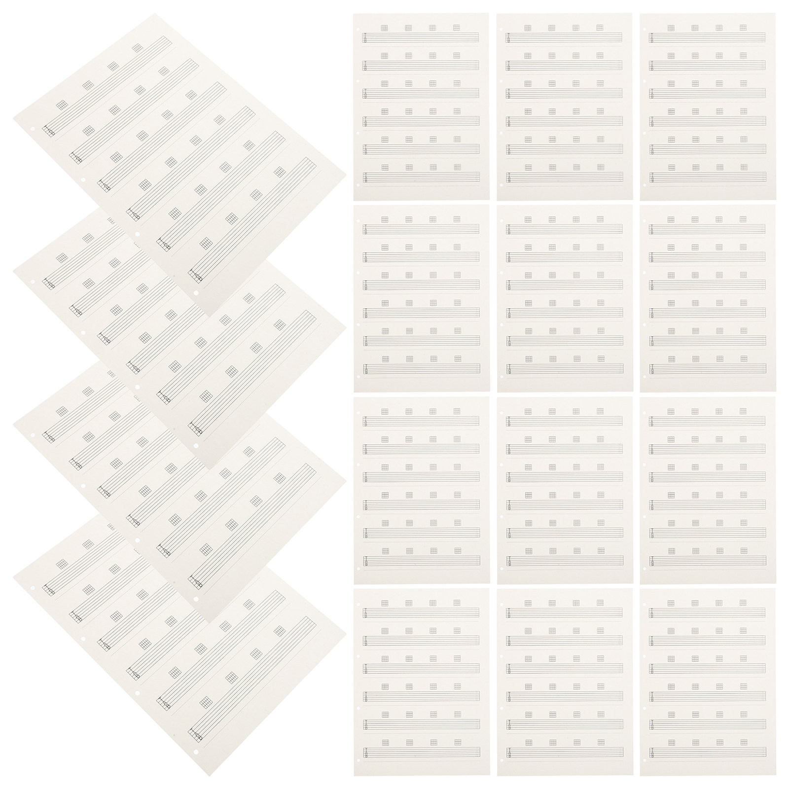Blank Sheet Music Notebook - 85 sztuk przenośnych, pustych kartek do
