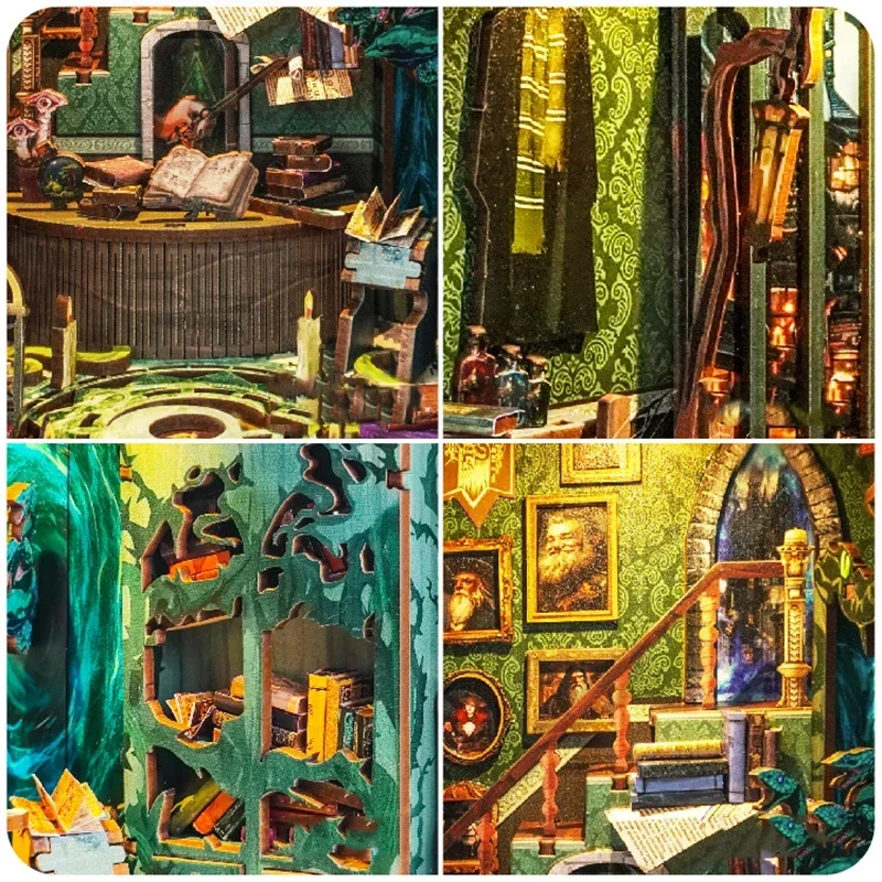 Miniaturowe modele do samodzie – Diy Wooden Book Nook Kit Shelf Insert recenzja i cena