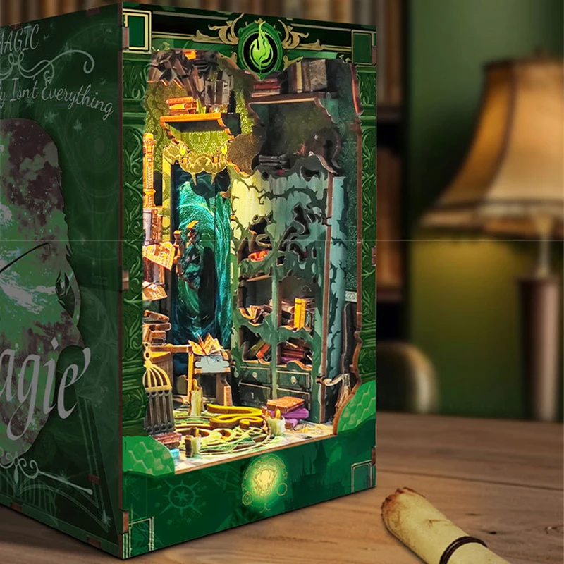 Miniaturowe modele do samodzie – Diy Wooden Book Nook Kit Shelf Insert recenzja i cena