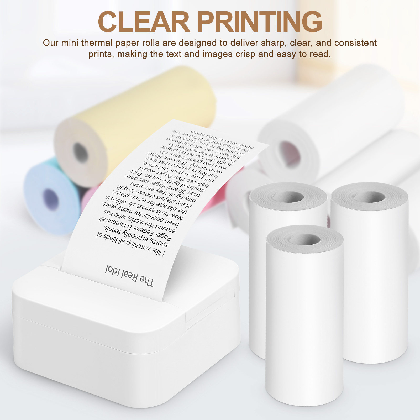 13 rolek papieru do drukarek,  – Mini Pocket Thermal Printer Paper Roll recenzja i cena